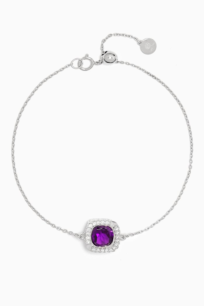 

Vera Bolo Amethyst & Diamond Bracelet in 18kt White Gold