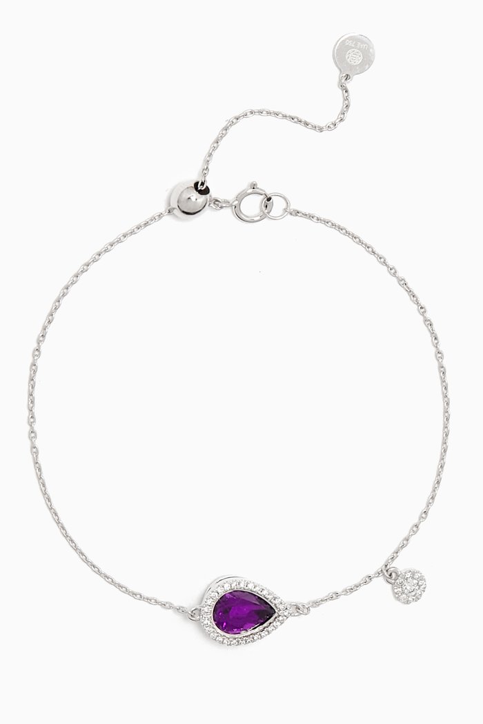 

Vera Bolo Amethyst & Diamond Bracelet in 18kt White Gold