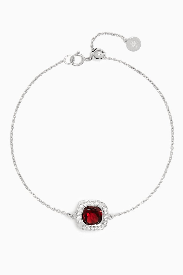 

Vera Bolo Garnet & Diamond Bracelet in 18kt White Gold