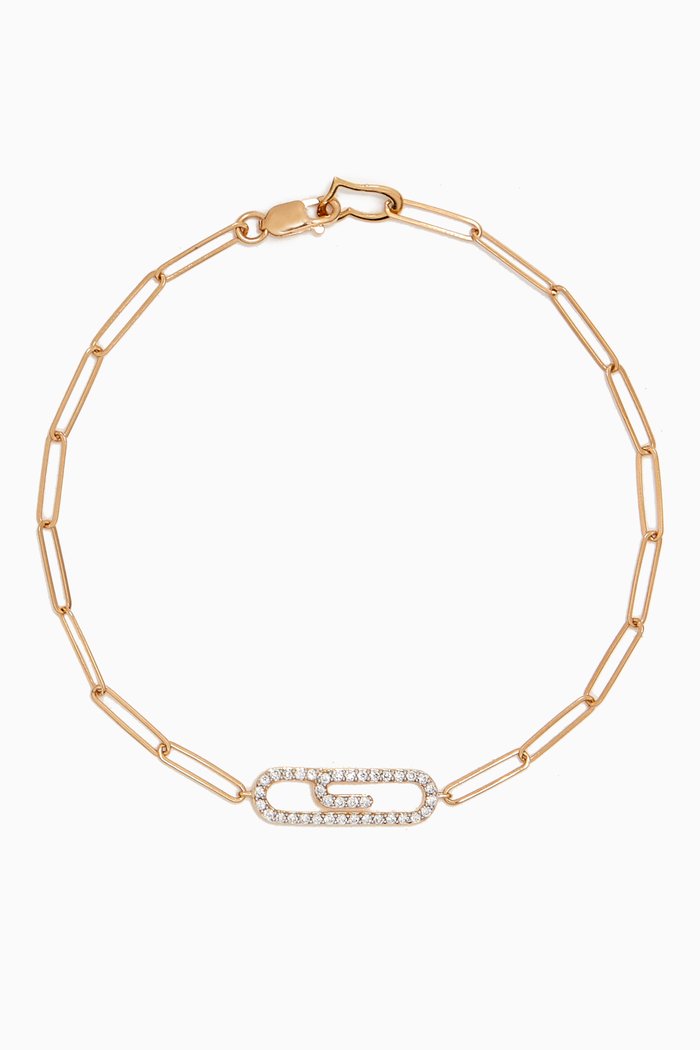 

Youth Paperclip Diamond Bracelet in 18kt Gold, Yellow