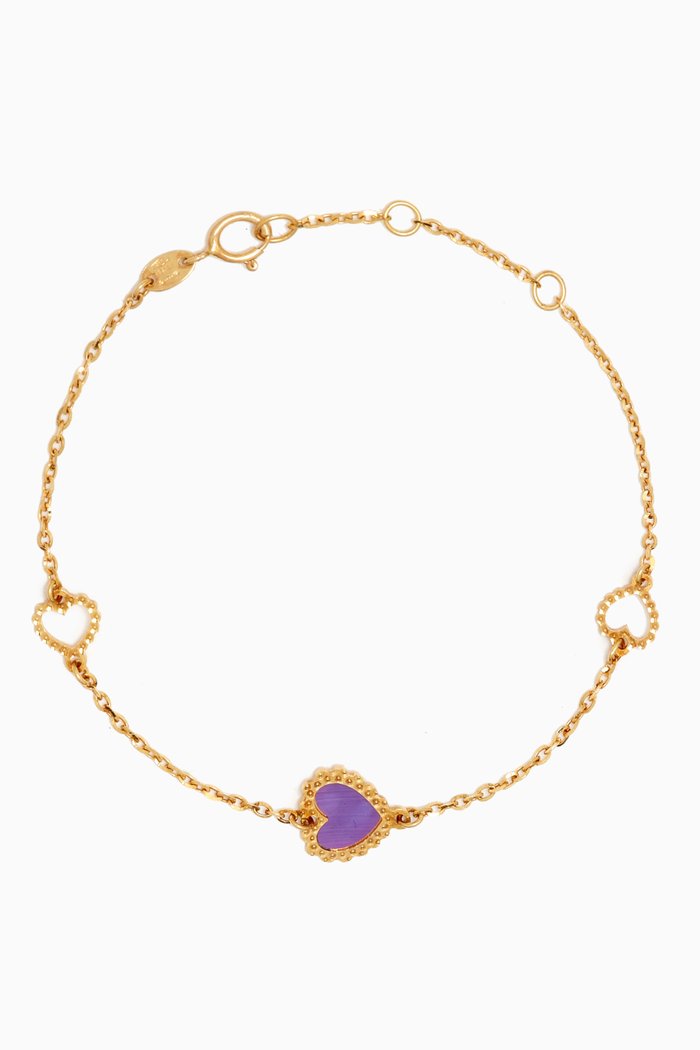 

Ara Heart Mother-of-pearl Bracelet in 18kt Gold, Yellow