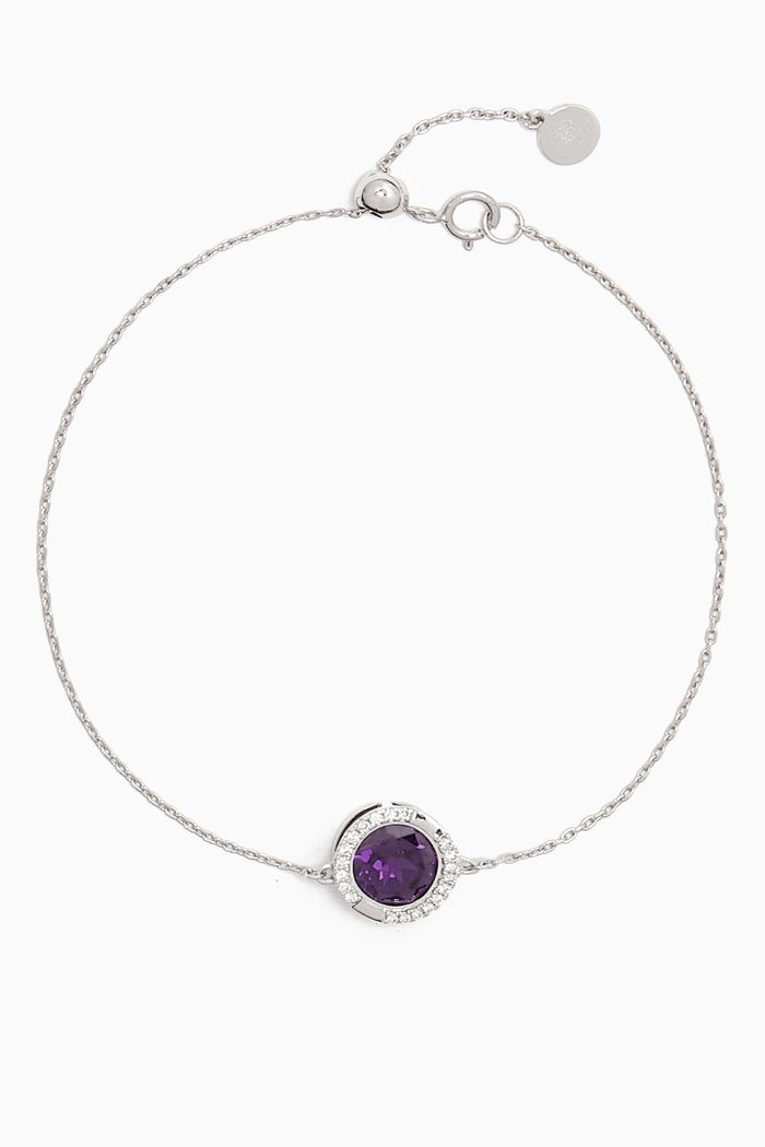 

Vera Bolo Amethyst & Diamond Bracelet in 18kt White Gold