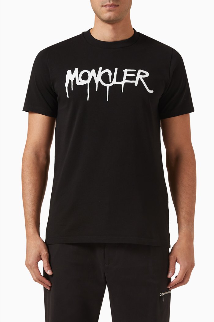 

Graphic Logo Print T-shirt in Cotton, Black