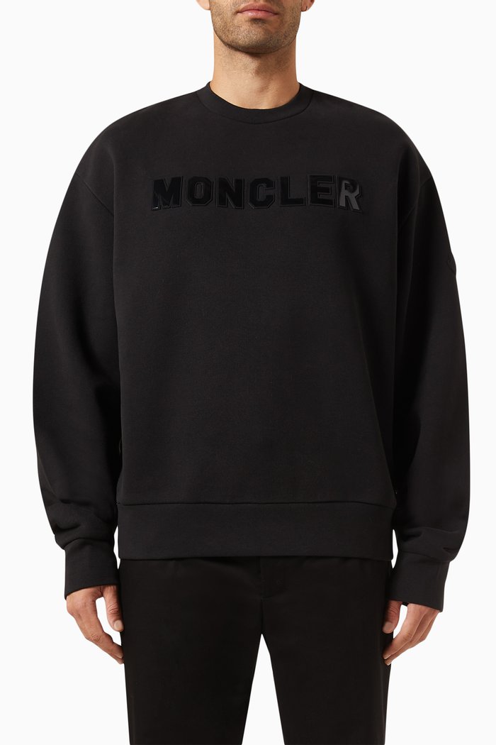 Logo Sweatshirt in Cotton Jersey, Black
