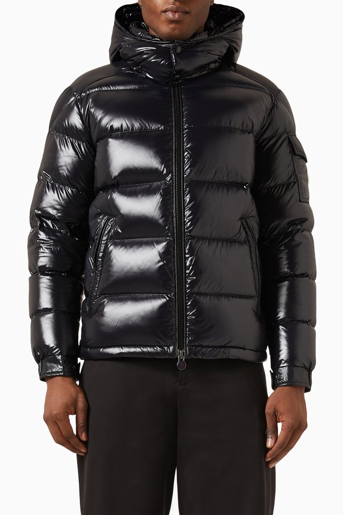 

Maya Short Down Jacket in Nylon-laqué, Black