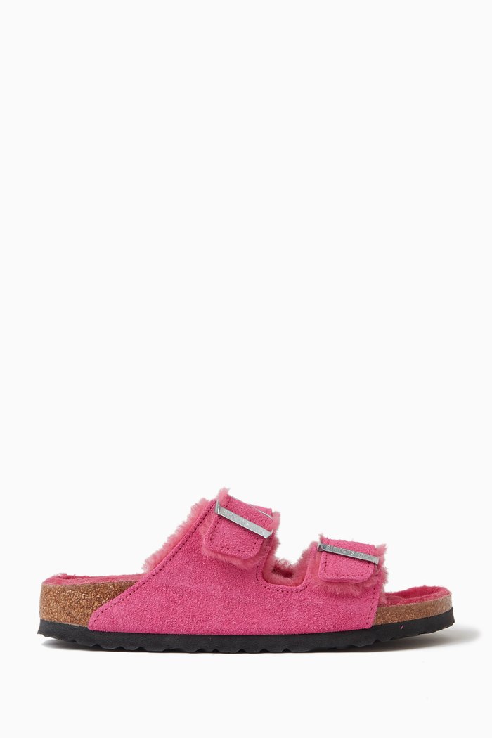 

Arizona Fell Sandals in Shearling & Suede, Pink