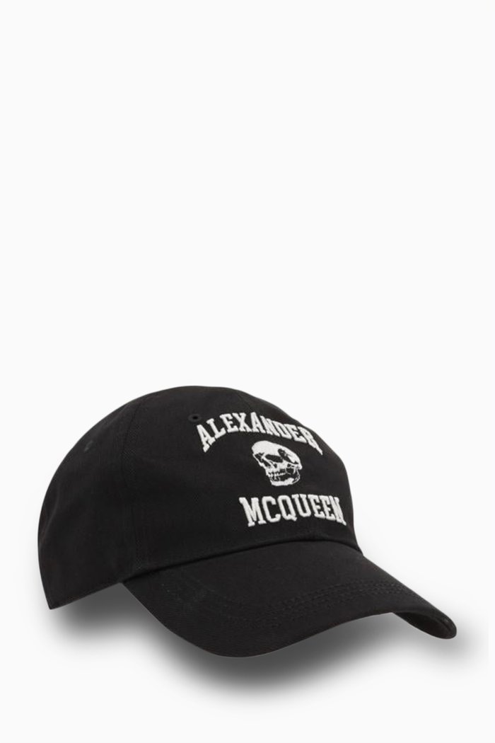 

Varsity Skull Baseball Cap in Cotton, White