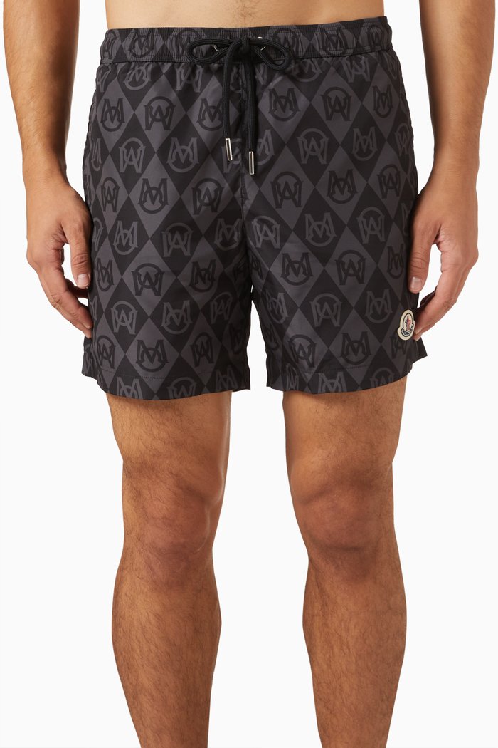 

Monogram Swim Shorts in Nylon, Black