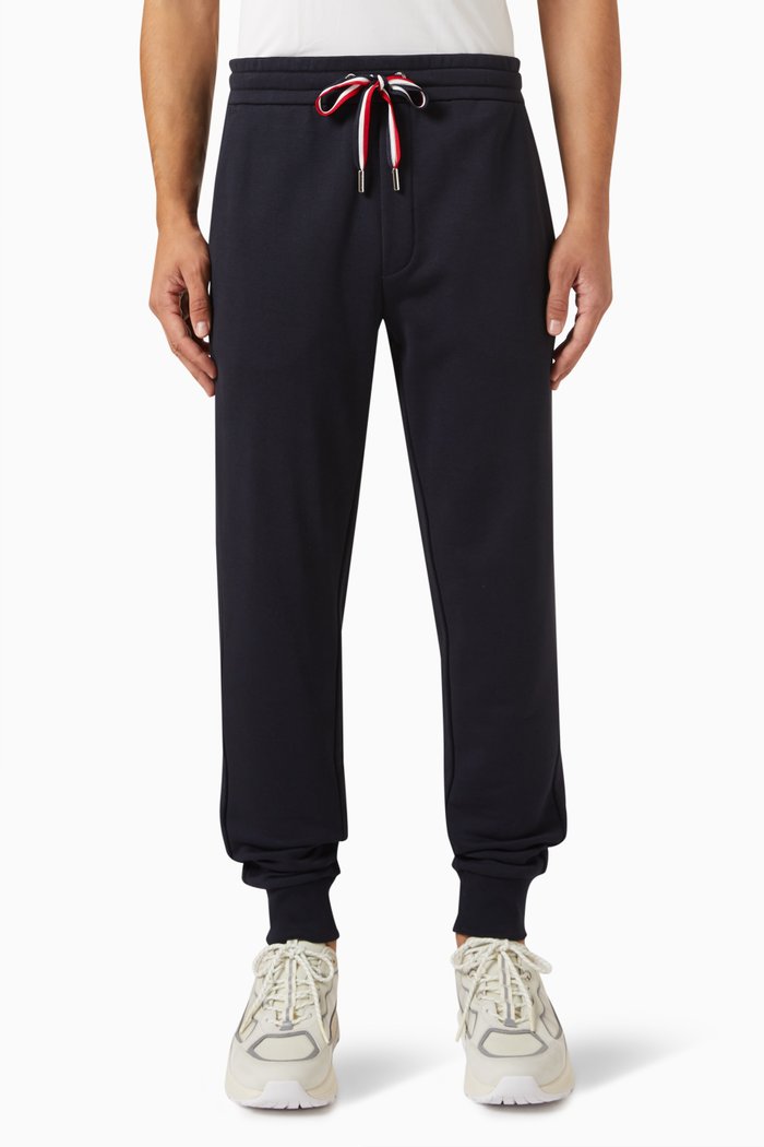 

Tri-colour Drawstring Sweatpants in Cotton, Blue