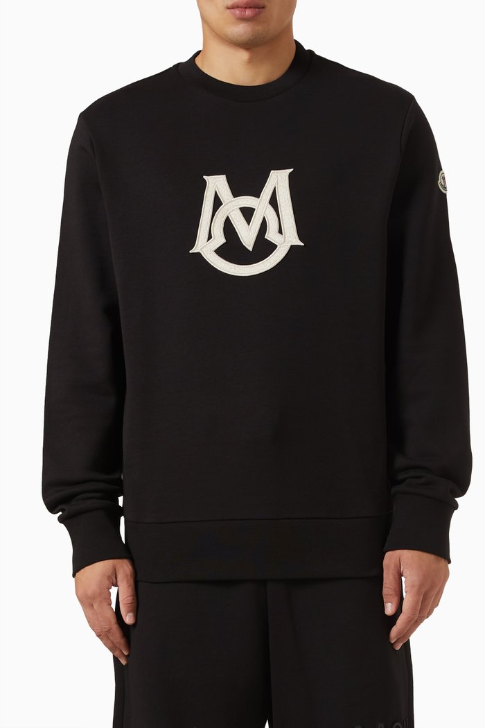 

Maxi Logo Sweatshirt in Cotton Blend, Black