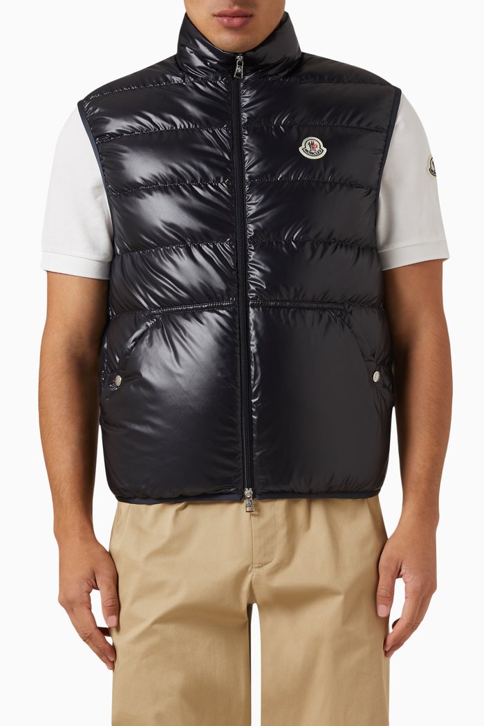 Aube Vest in Recycled Nylon, Blue