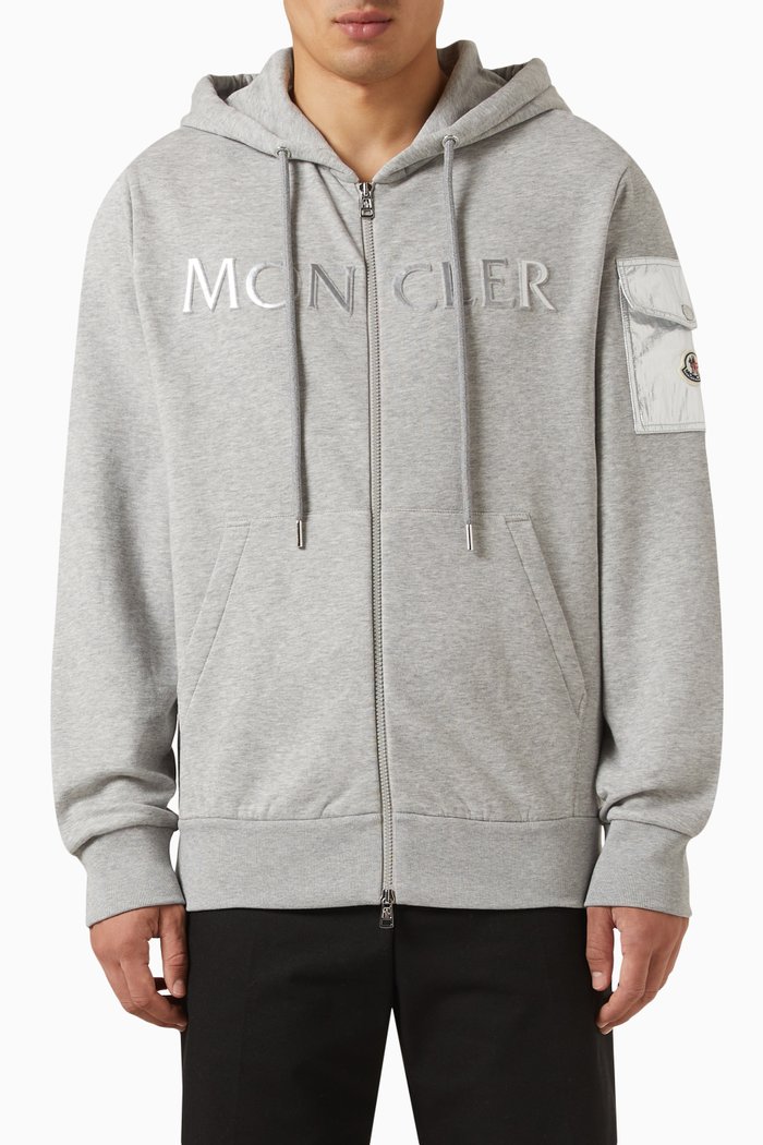 

Zip-up Sweatshirt in Cotton Blend, Grey