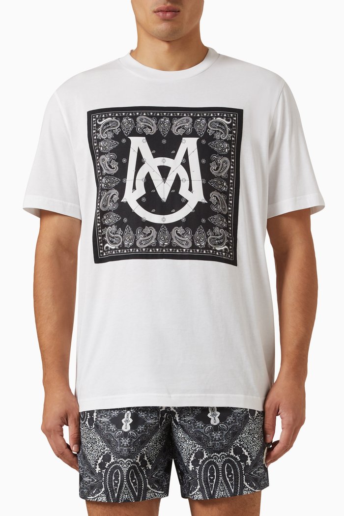 

Bandana Print T-shirt in Cotton, White
