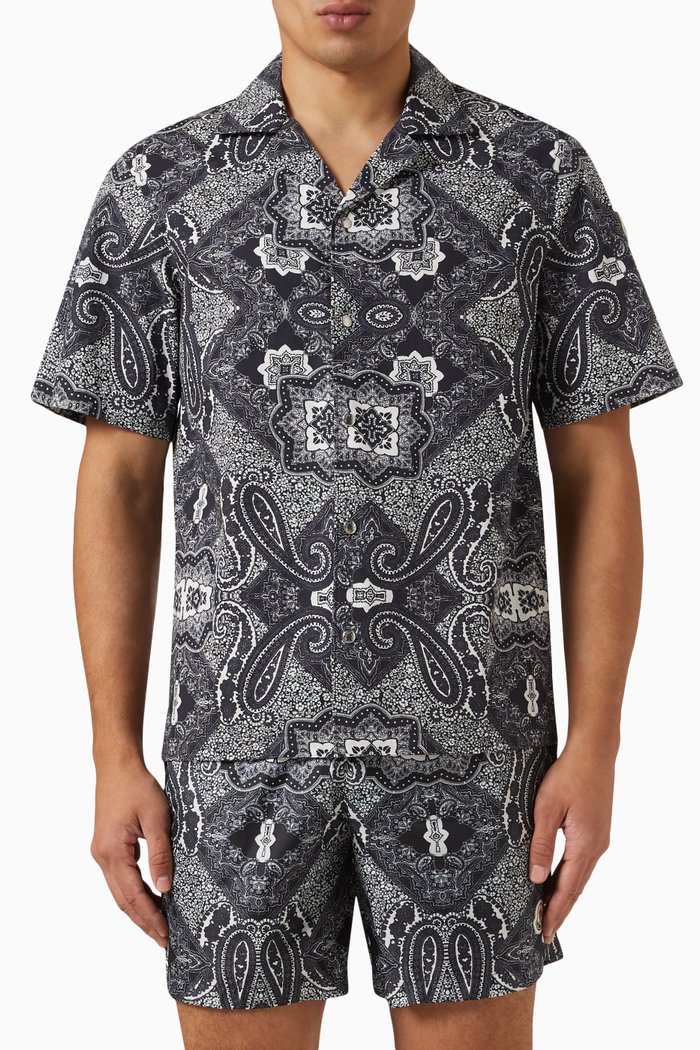 

Bandana Print Shirt in Cotton, Grey