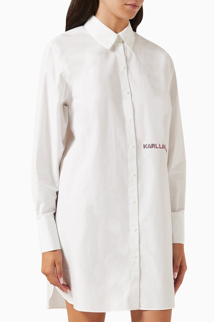 Ikonik Logo-embellished Tunic in Cotton, White