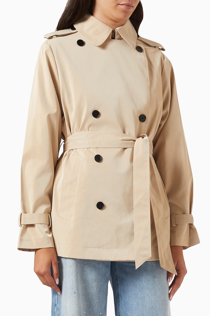 

Short Coated Trench Coat, Neutral