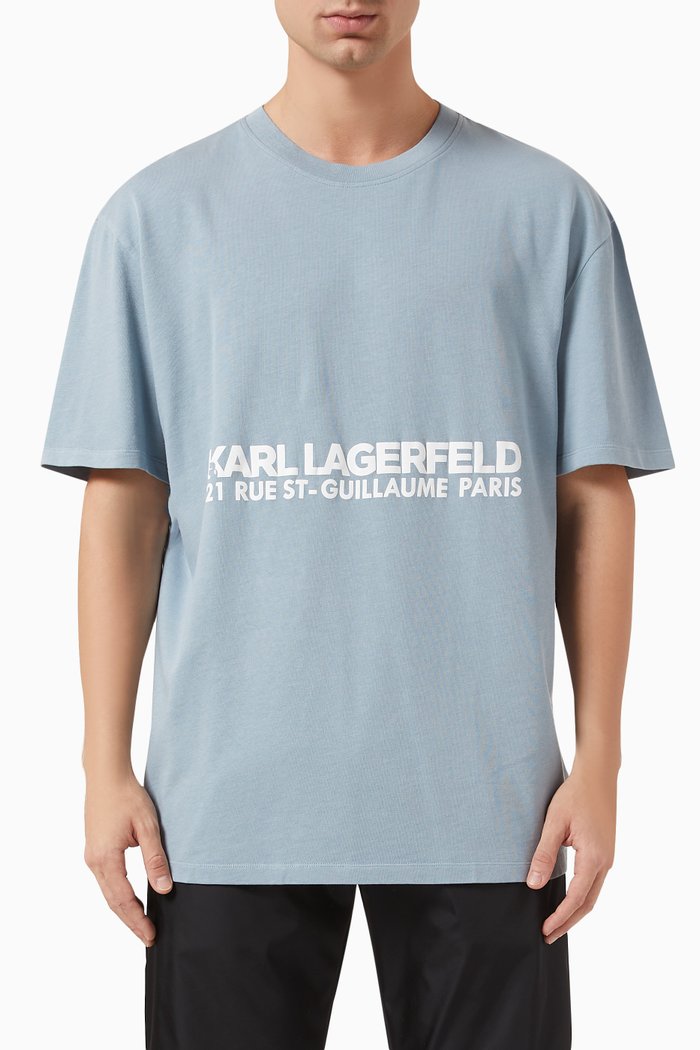 

Rue St-Guillaume Washed T-shirt in Organic Cotton-jersey, Blue