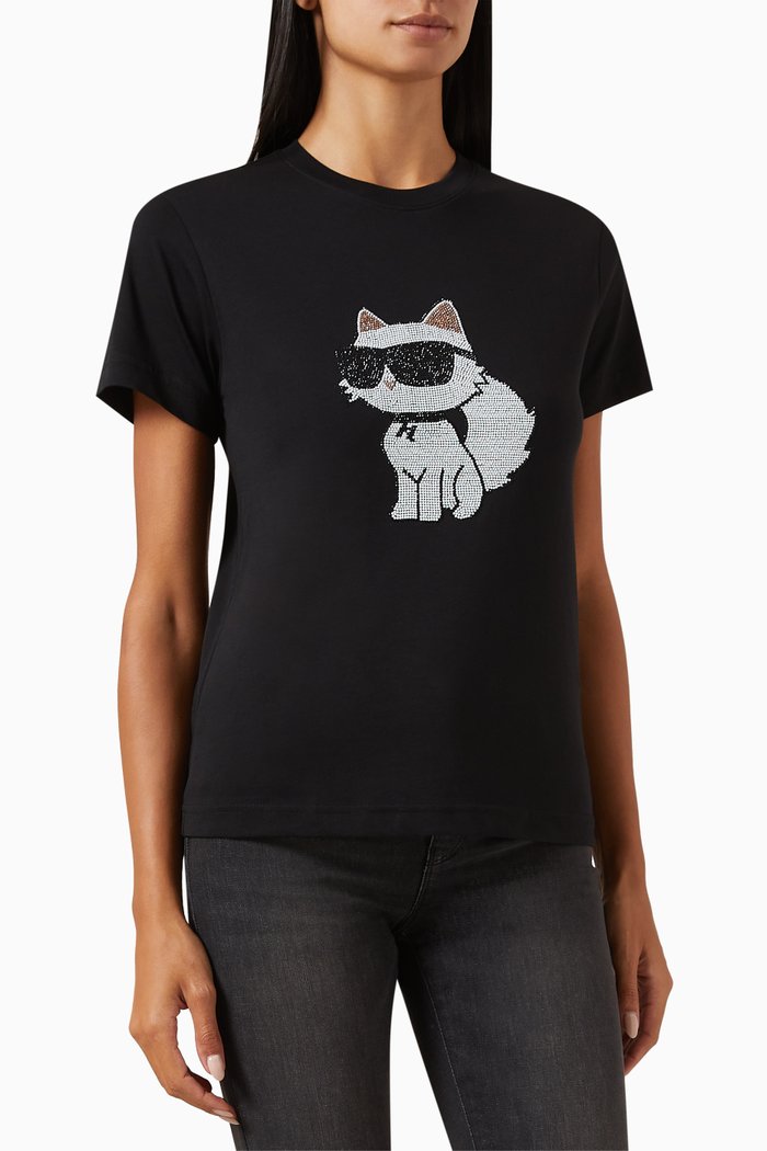 Karl Kameo T-shirt in Organic Cotton-jersey, Black
