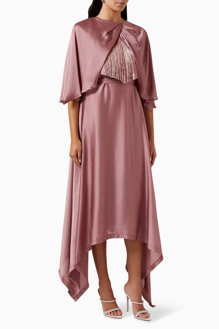 

Fringe Midi Dress, Pink