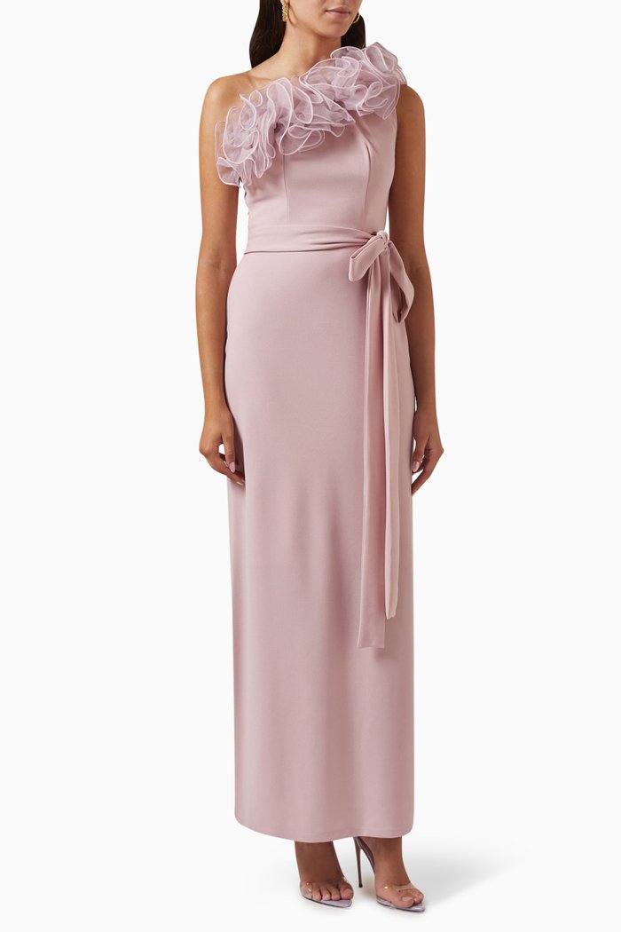 

Ruffle One-shoulder Dress, Pink