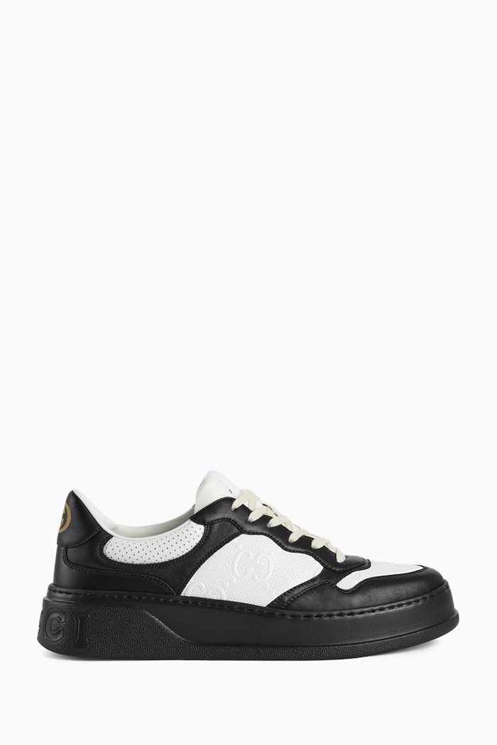 

GG Embossed Sneakers in Leather, Black