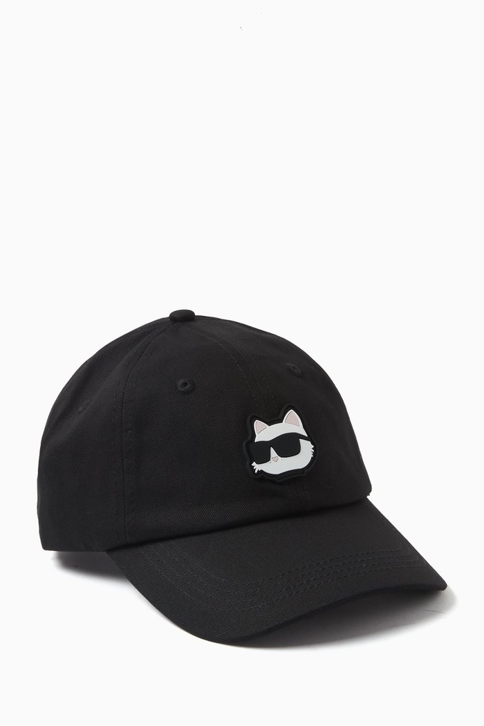 

K/Ikonik Choupette Cap in Recycled Cotton-blend, Black