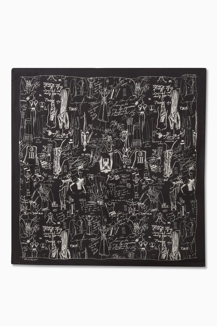 

K/archive Sketch Scarf in Cotton, Black