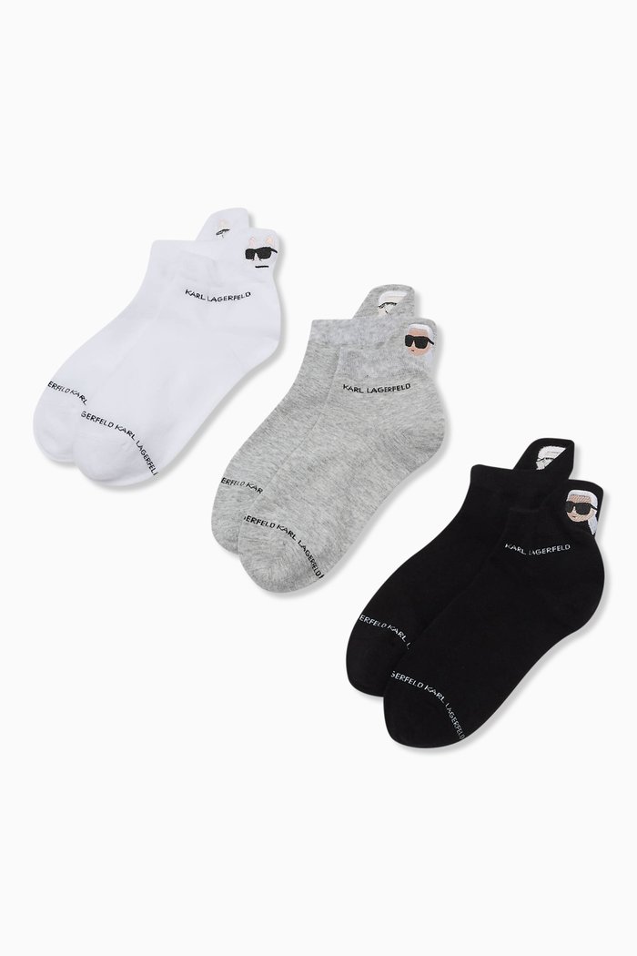 

K/Ikonik 2.0 Socks in Organic Cotton, Set of 3, Black