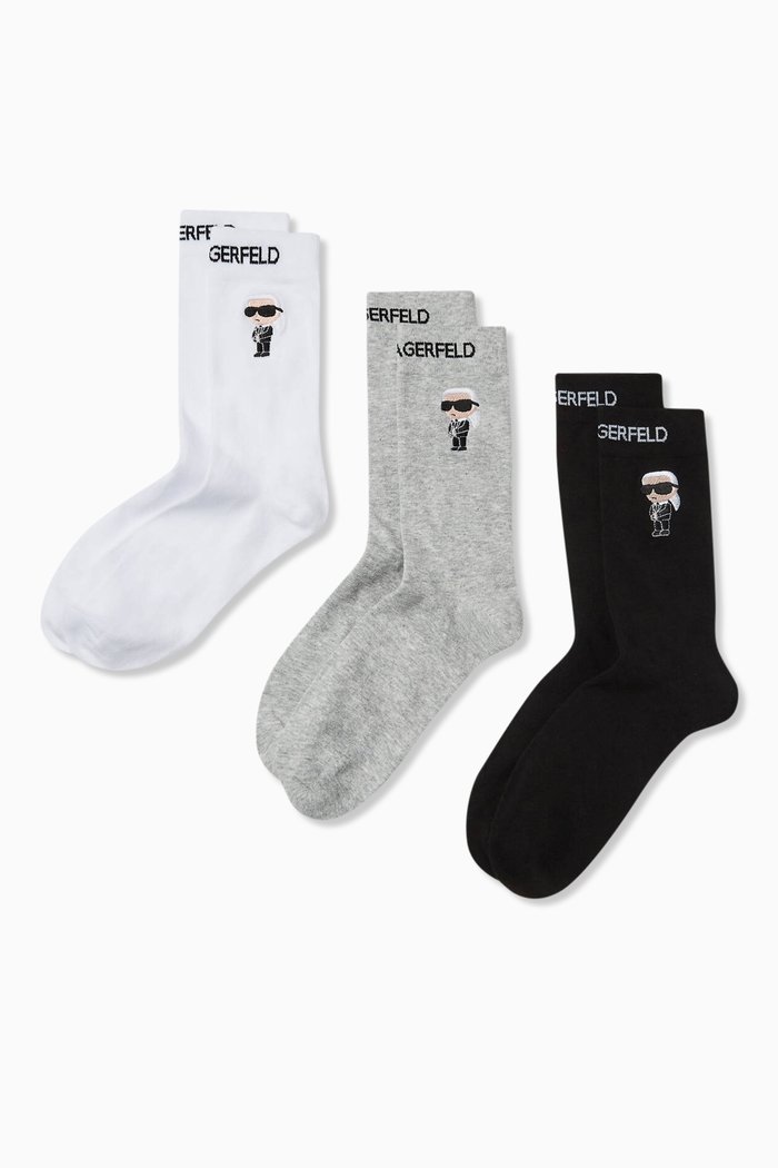 

K/Ikonik 2.0 Socks in Organic Cotton, Set of 3, Black