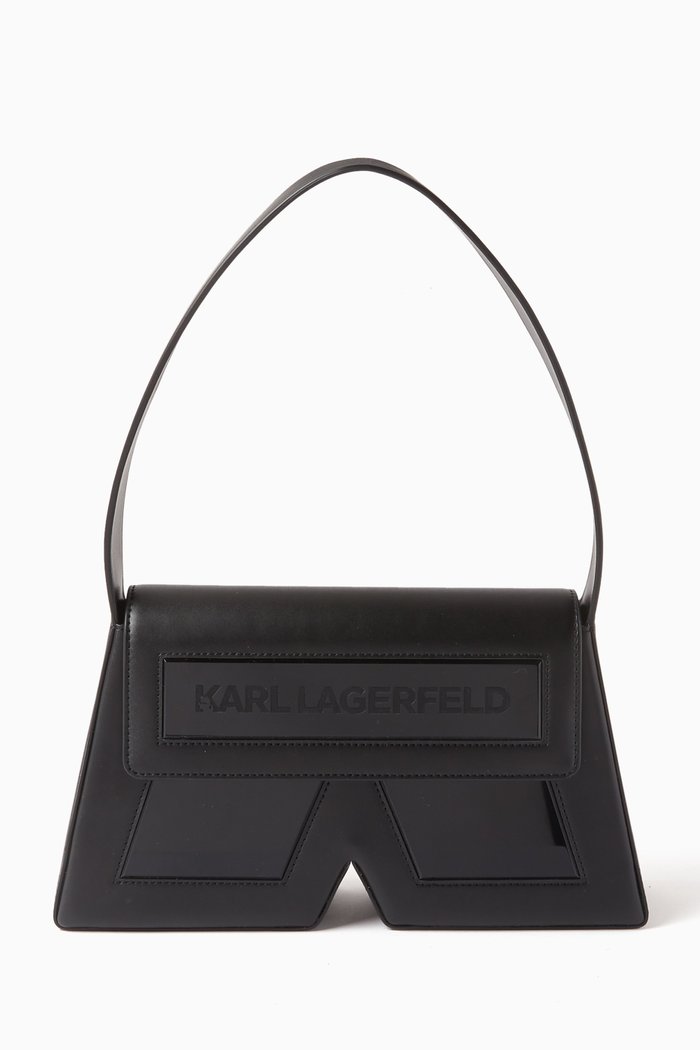 

Small Icon K Shoulder Bag in Leather, Black