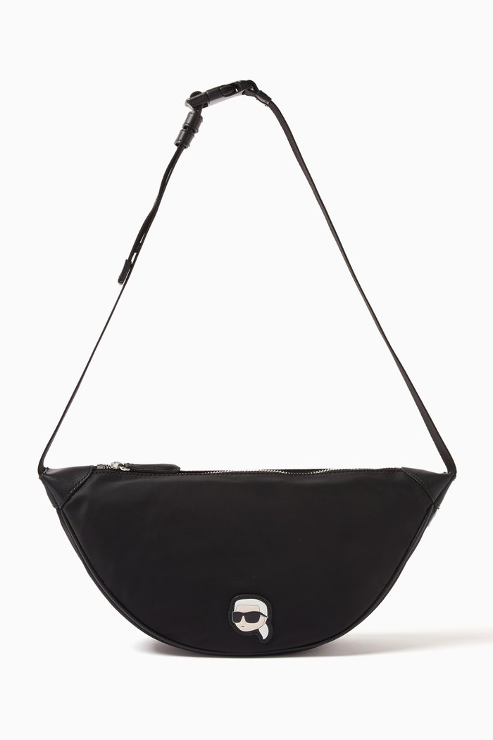 

K/Ikonik Moon Shoulder Bag in Nylon, Black
