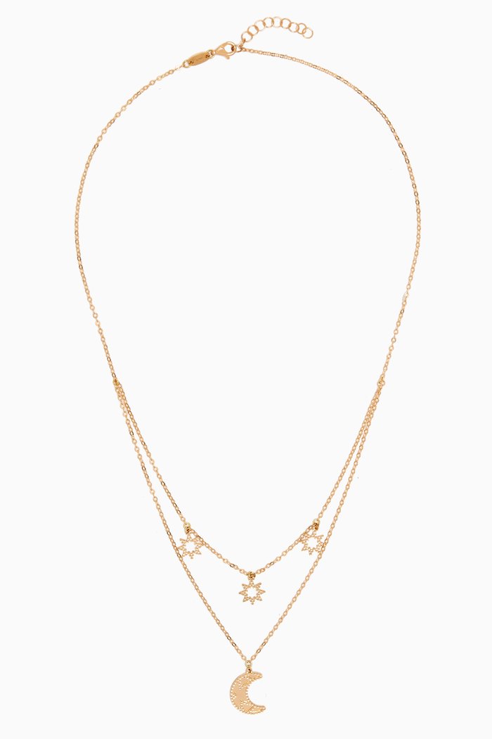 

LaNature Cosmo Charm Double-layer Necklace in 18kt Gold, Yellow
