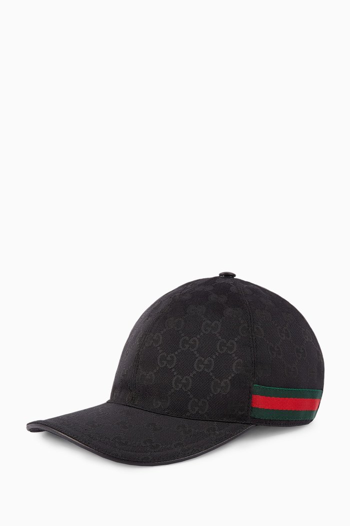 GG Baseball Hat in Canvas, Black