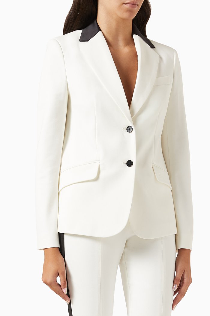 Punto Jacket in Viscose Blend, White