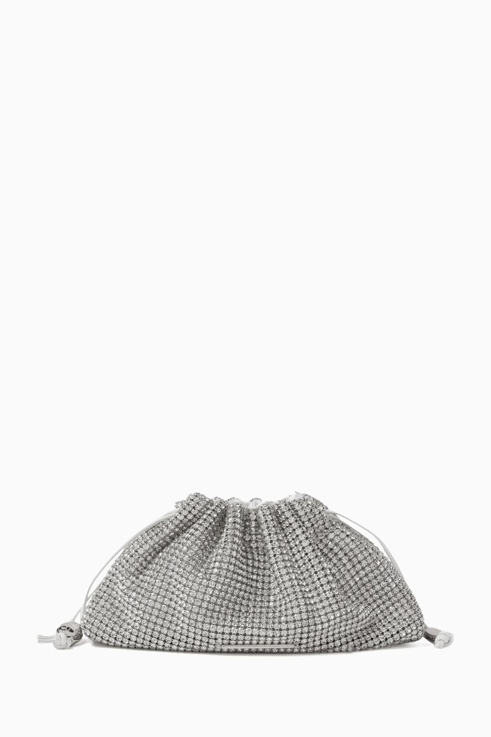

Mini Pebble Bag in Crystal Mesh, White