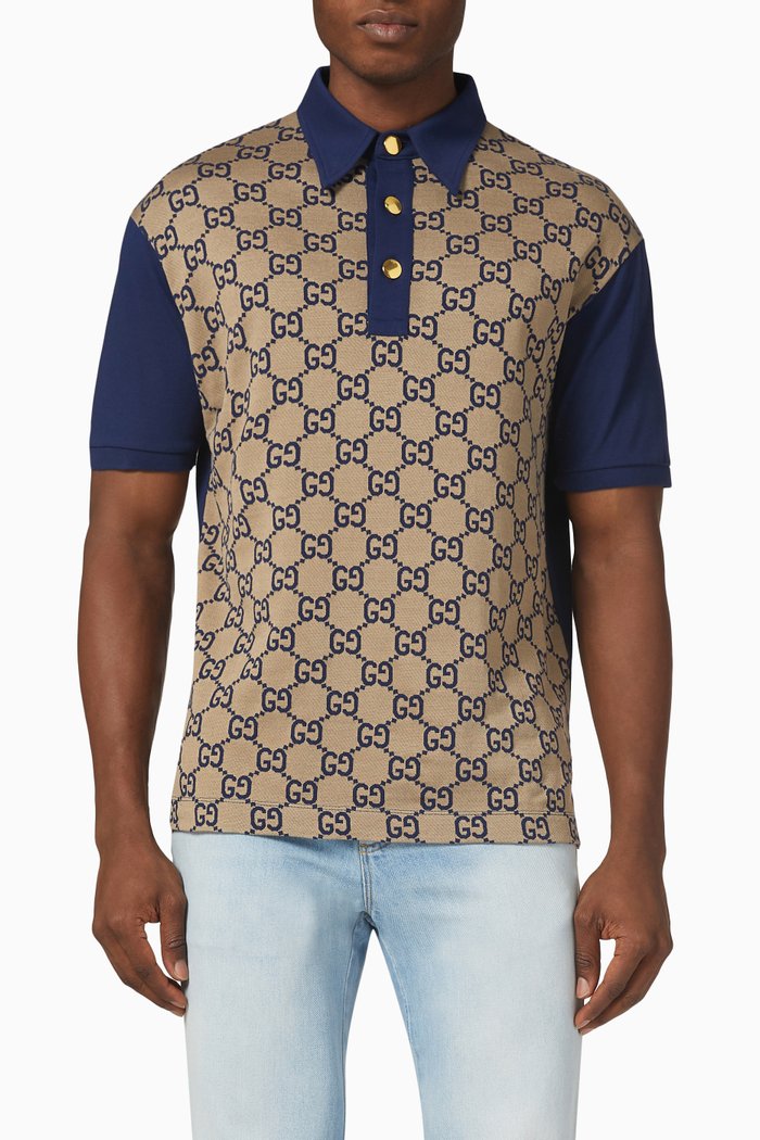 

Polo Shirt in GG Jacquard Jersey, Brown