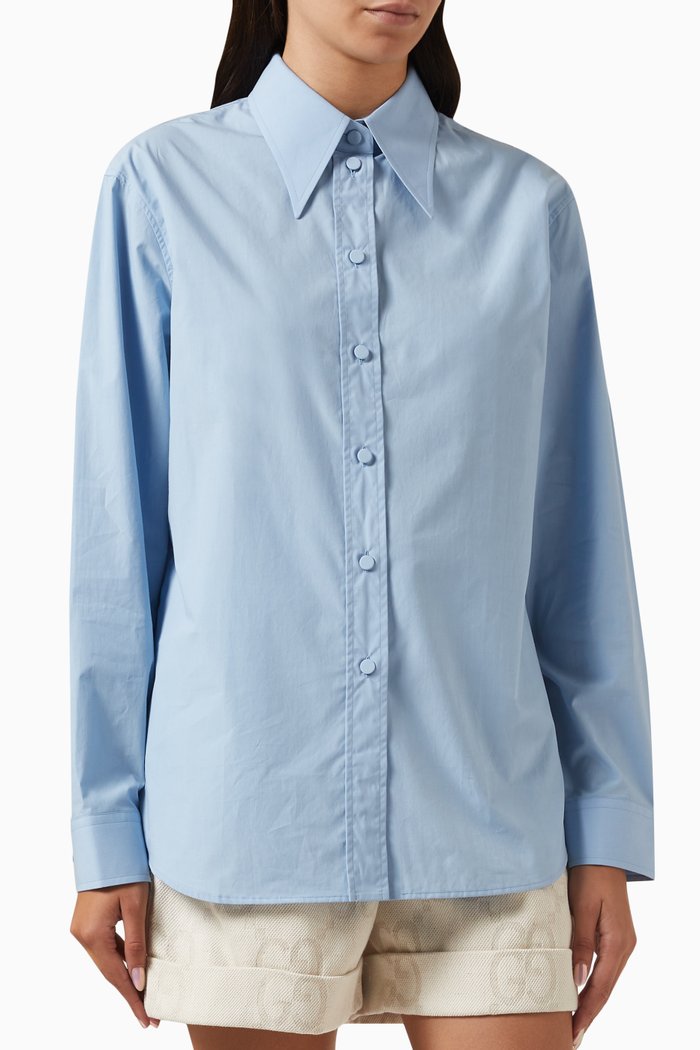 

Shirt in Cotton-poplin, Blue