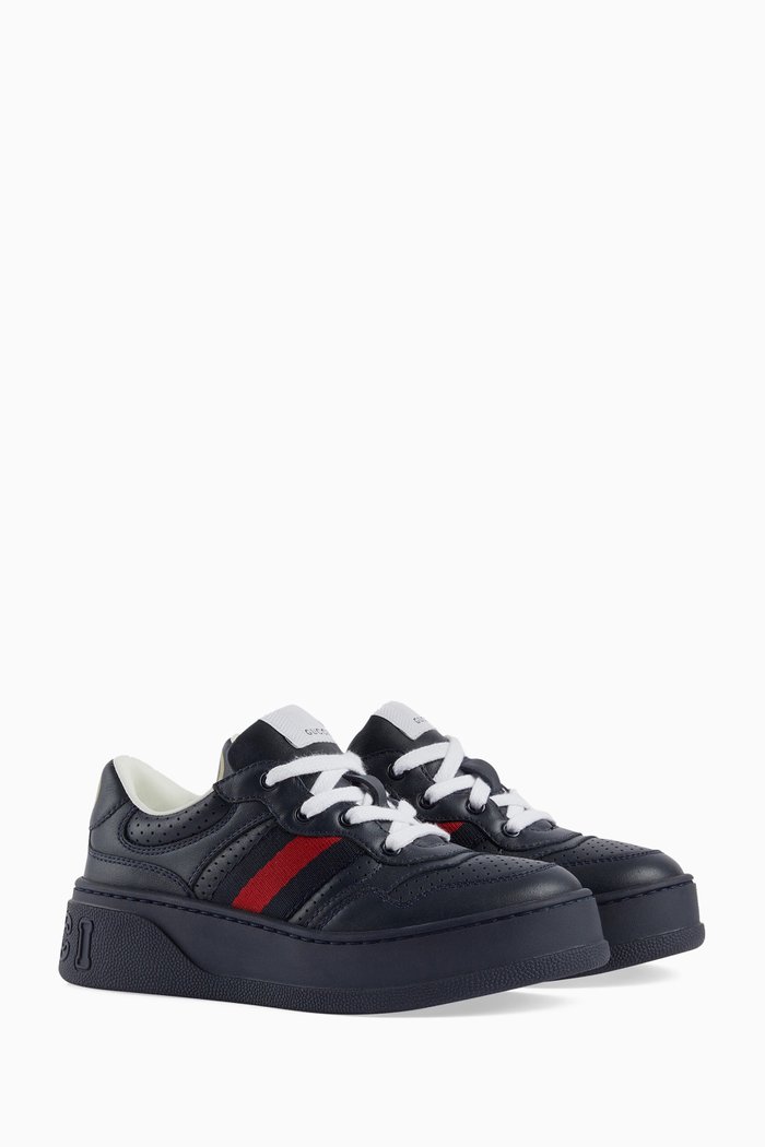 

Logo-detail Chunky Sneakers in Leather, Blue