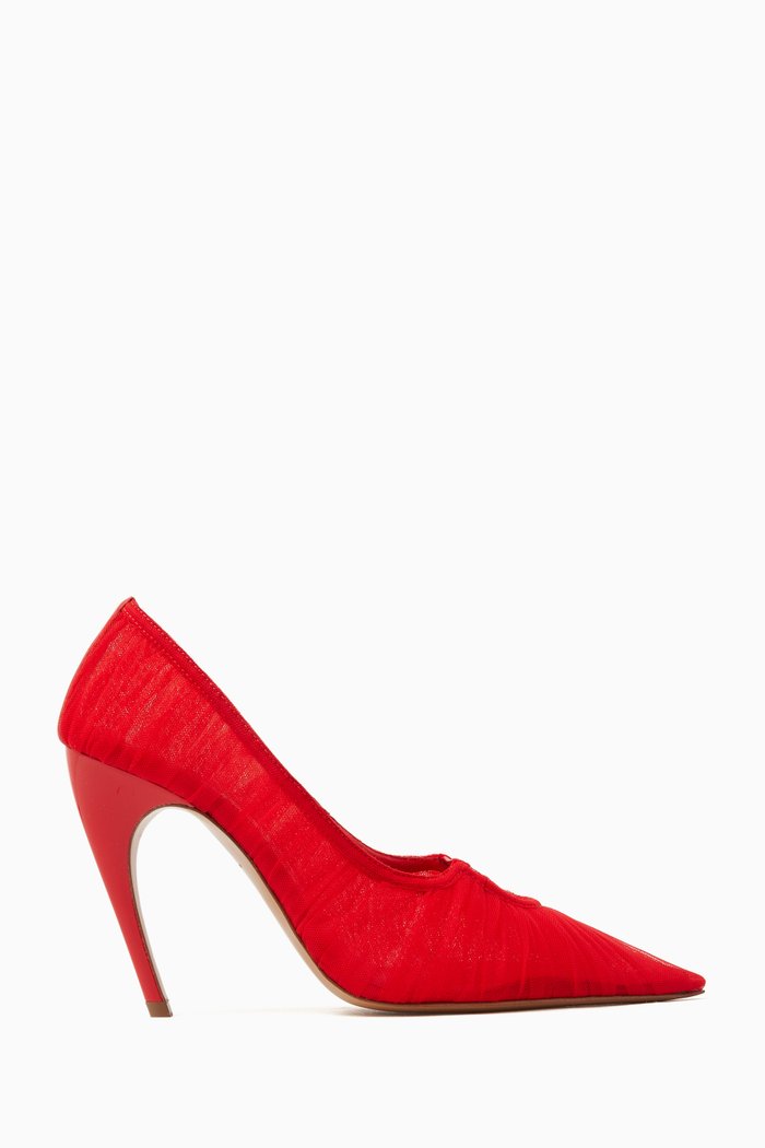 

Point Toe 100 Pumps in Tulle, Red