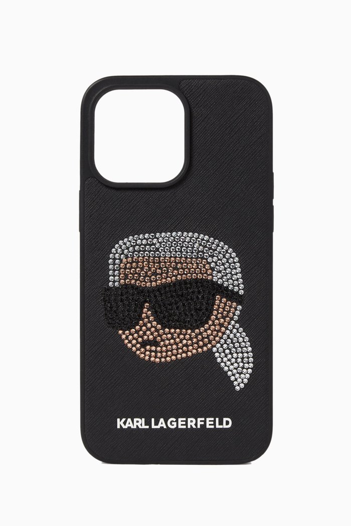 

K/Ikonik Rhinestone Case iPhone 14 Pro Max in PU, Black