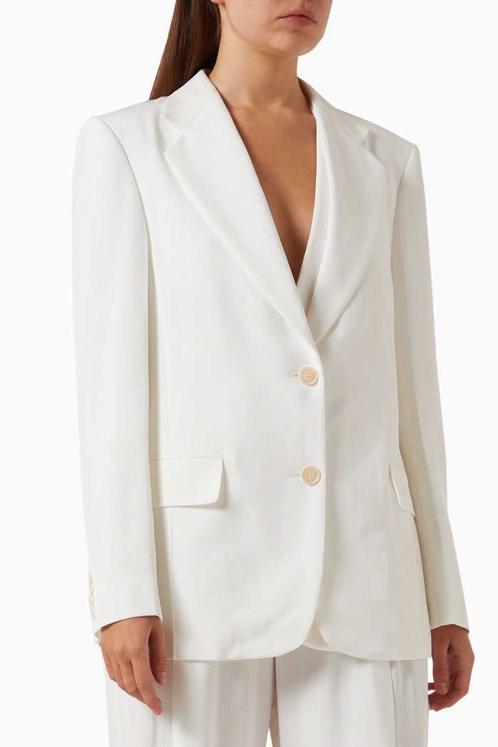 

Asymmetric Double Layer Jacket in Viscose, White