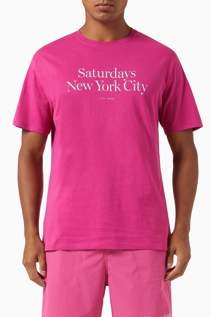 

Miller Logo Print T-shirt in Cotton, Pink