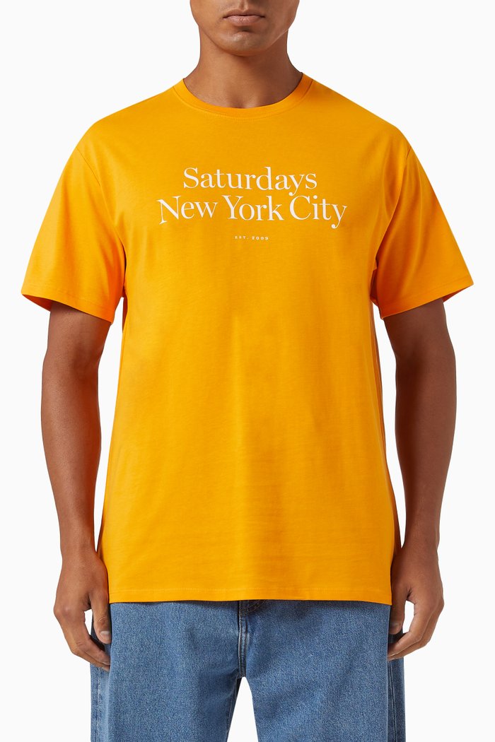 

Miller Logo Print T-shirt in Cotton, Orange