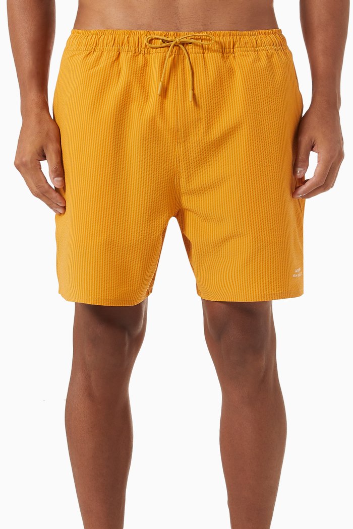 

Timothy Seersucker Swim Shorts in Nylon, Orange