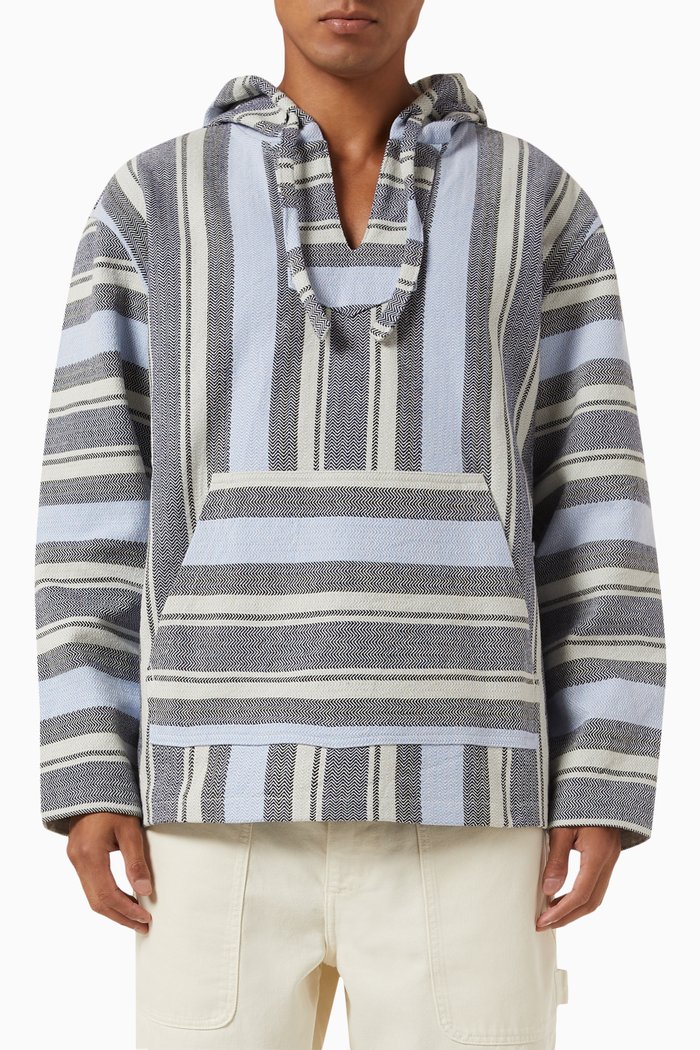 

Rocco Pullover Poncho in Cotton, Blue