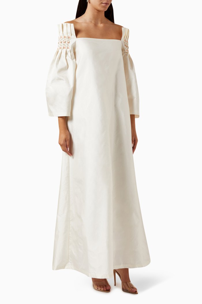 

Royal Pleated Dress, White