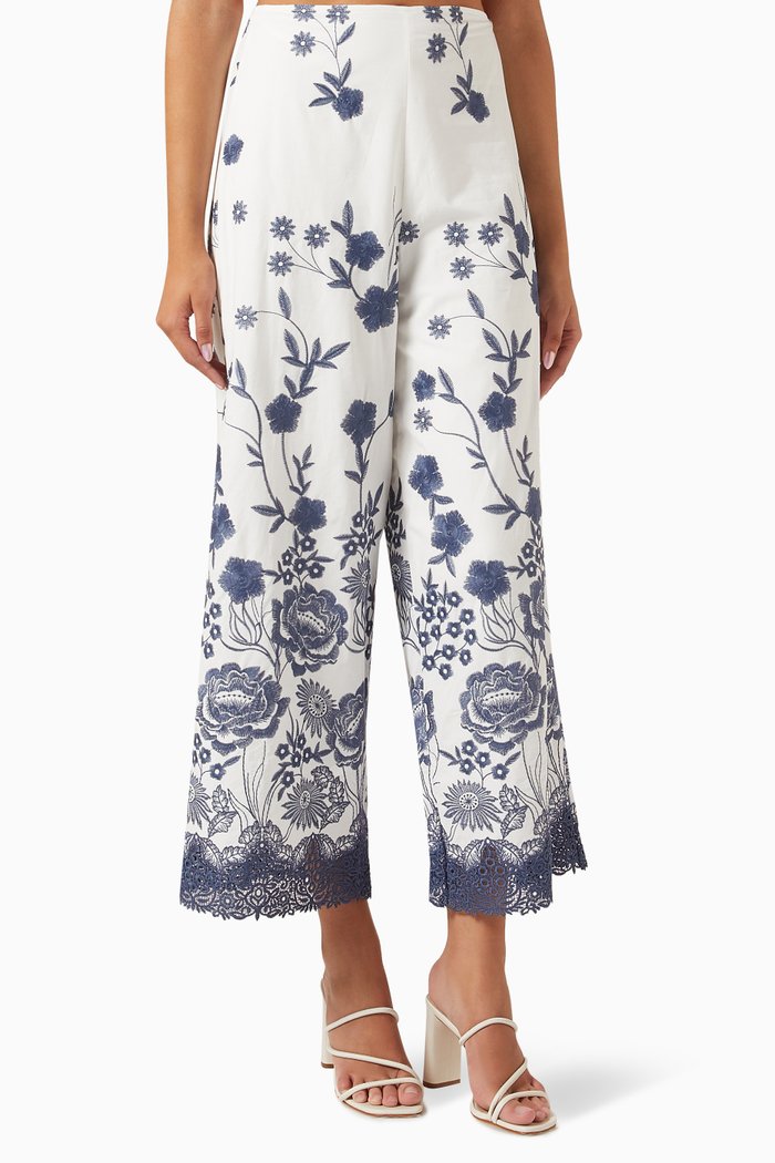 

Ferdinand Wide-leg Pants in Cotton, White
