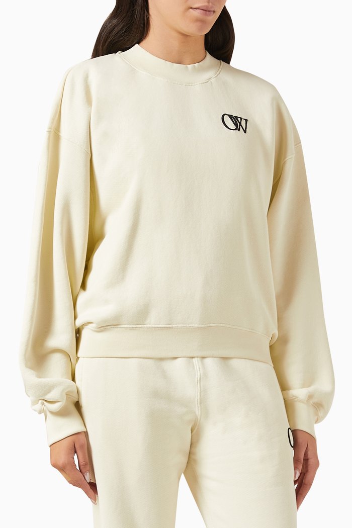 

OW Logo Sweatshirt in Cotton-jersey, Neutral
