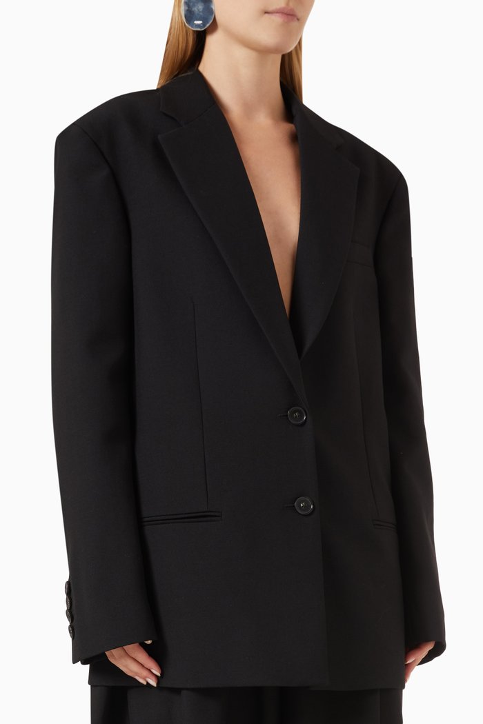 

Oversized-fit Blazer in Wool, Black