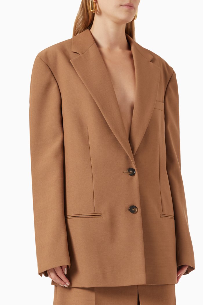 

Oversized-fit Blazer in Wool, Brown